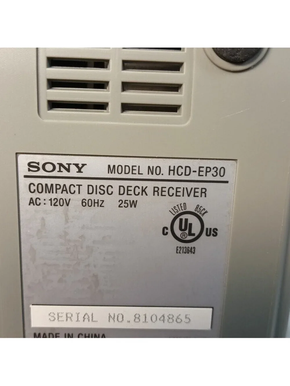 Sony HCD-EP30 Micro Hi-Fi Stereo CD AM FM Cassette Shelf System Tested Working